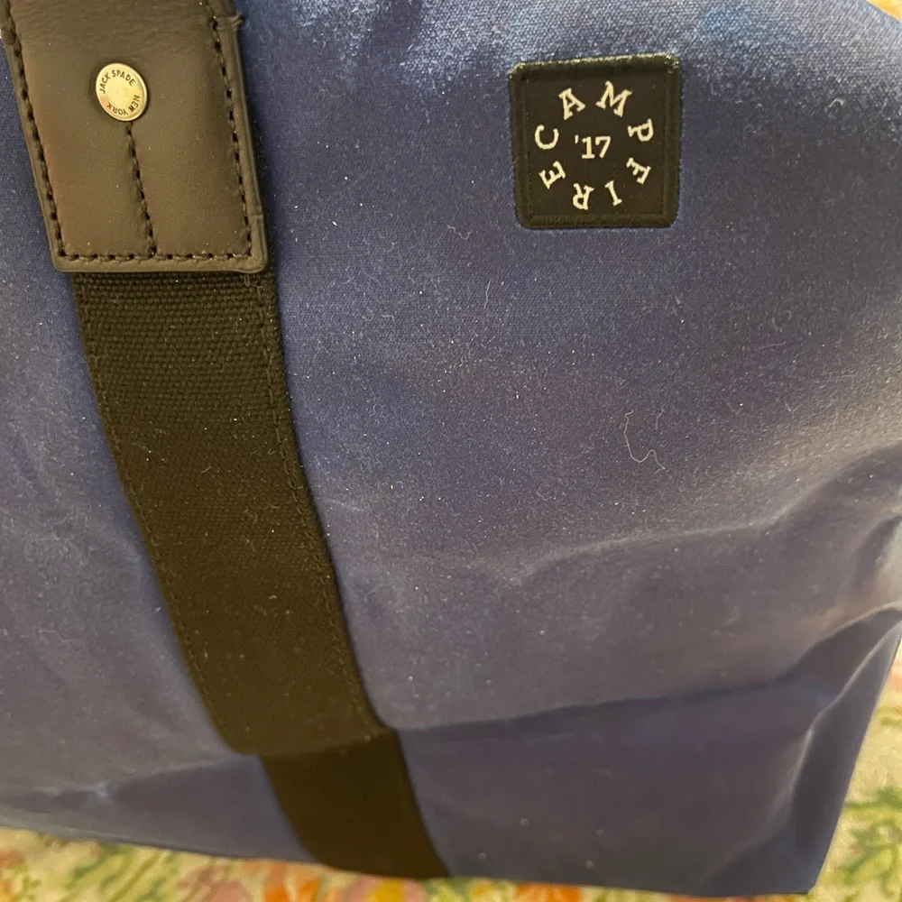 Jack Spade Blue Men's Canvas Weekender Duffel Bag